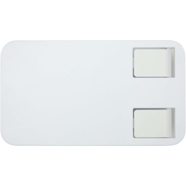 Logo trade promotional merchandise image of: Alhena recycled plastic foldeable phone holder with metal desk stand