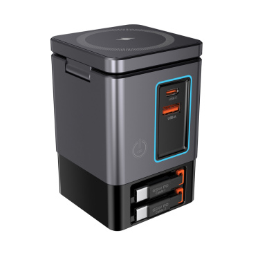 Logo trade promotional merchandise image of: Urban Vitamin Sacramento 105W GAN charger+retractable cables