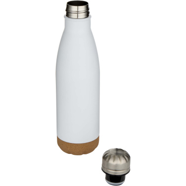 Logo trade advertising product photo of: Cove 500 ml double wall vacuum insulated stainless steel water bottle with cork details
