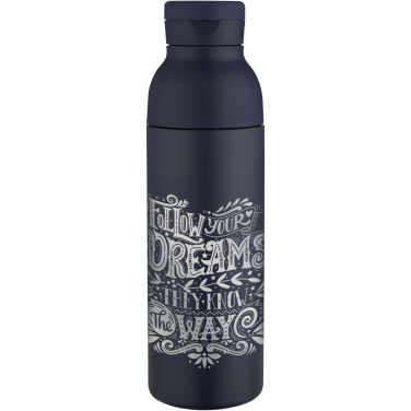 Logo trade promotional giveaways image of: Illuminate 650 ml RCS recycled double wall stainless steel water bottle with 3-piece lid set