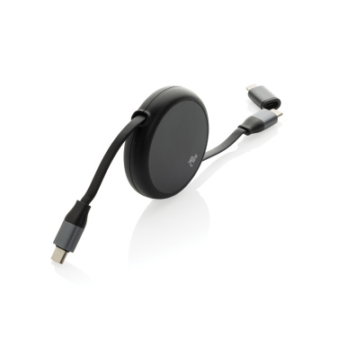 Logo trade promotional gift photo of: Terra RCS recycled aluminium retractable 240W 2-in-1 cable