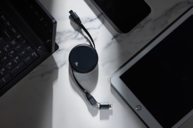 Logo trade promotional giveaways image of: Terra RCS recycled aluminium retractable 240W 2-in-1 cable