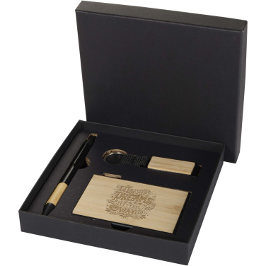 Logotrade promotional items photo of: Minka RCS recycled aluminium ballpoint pen, keychain and RFID card holder gift set