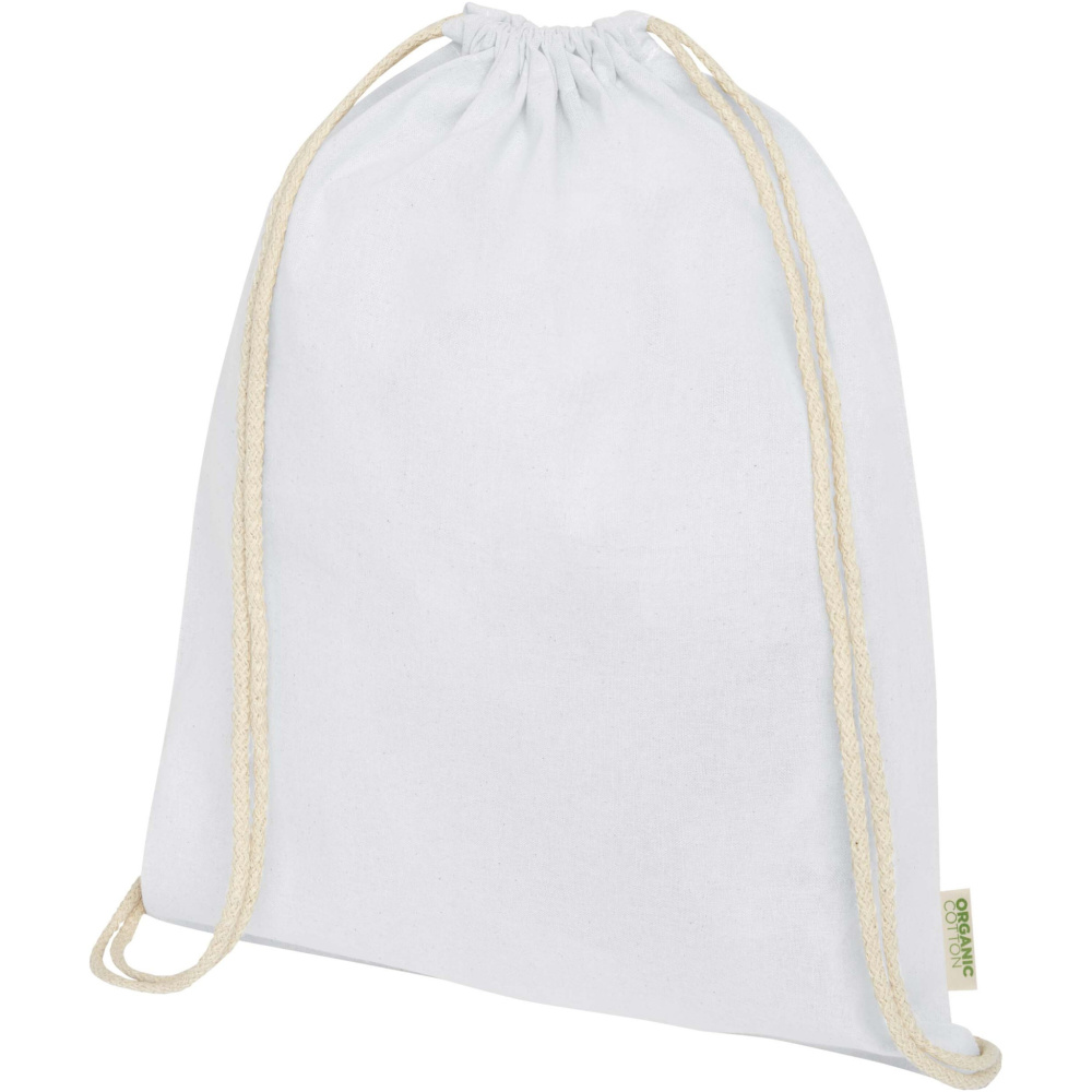 Logo trade promotional items image of: Odisha 140 g/m² OCS organic drawstring bag 5L