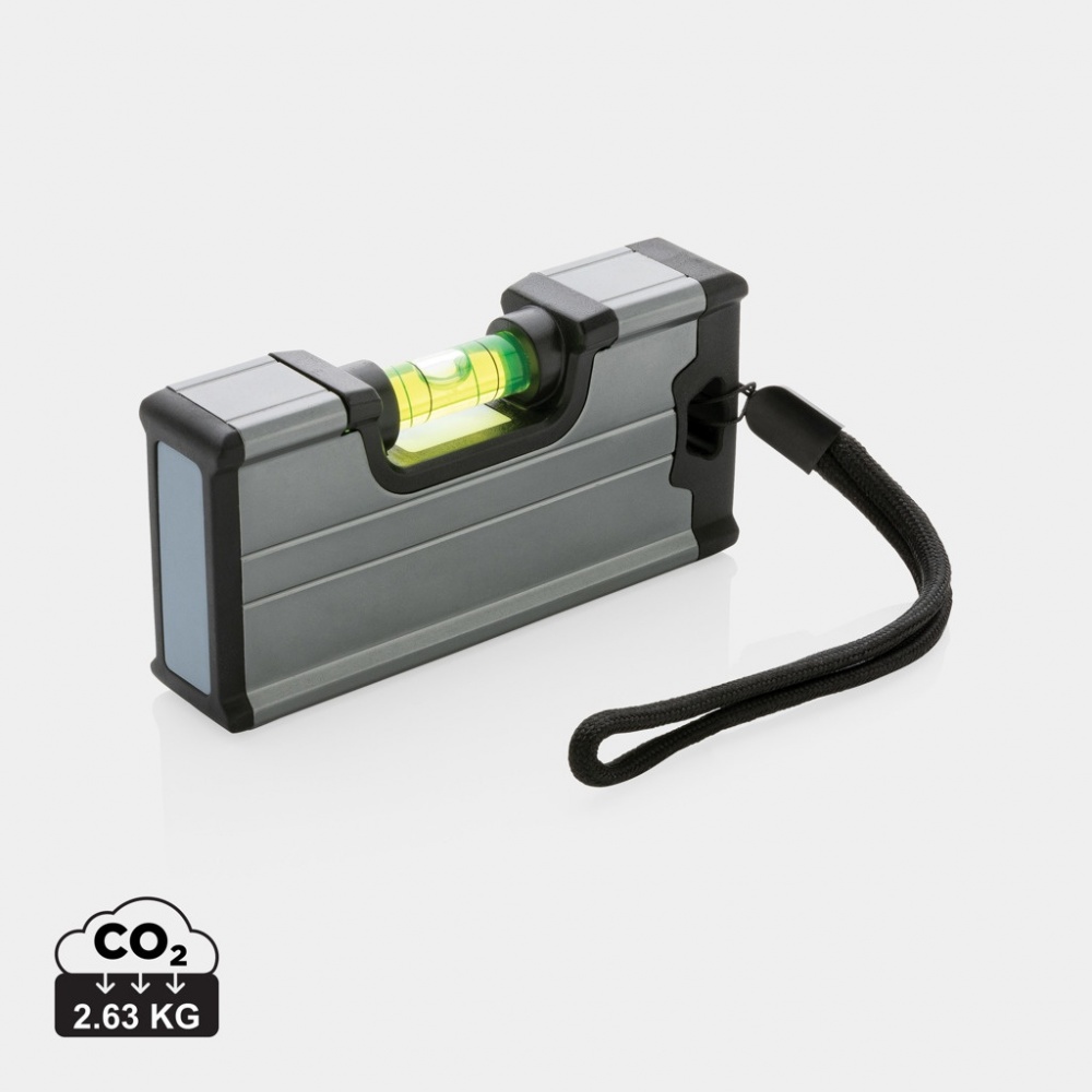 Logo trade reklaamtoote pilt: Tasku suuruses magnetiga tasapinna joonlaud