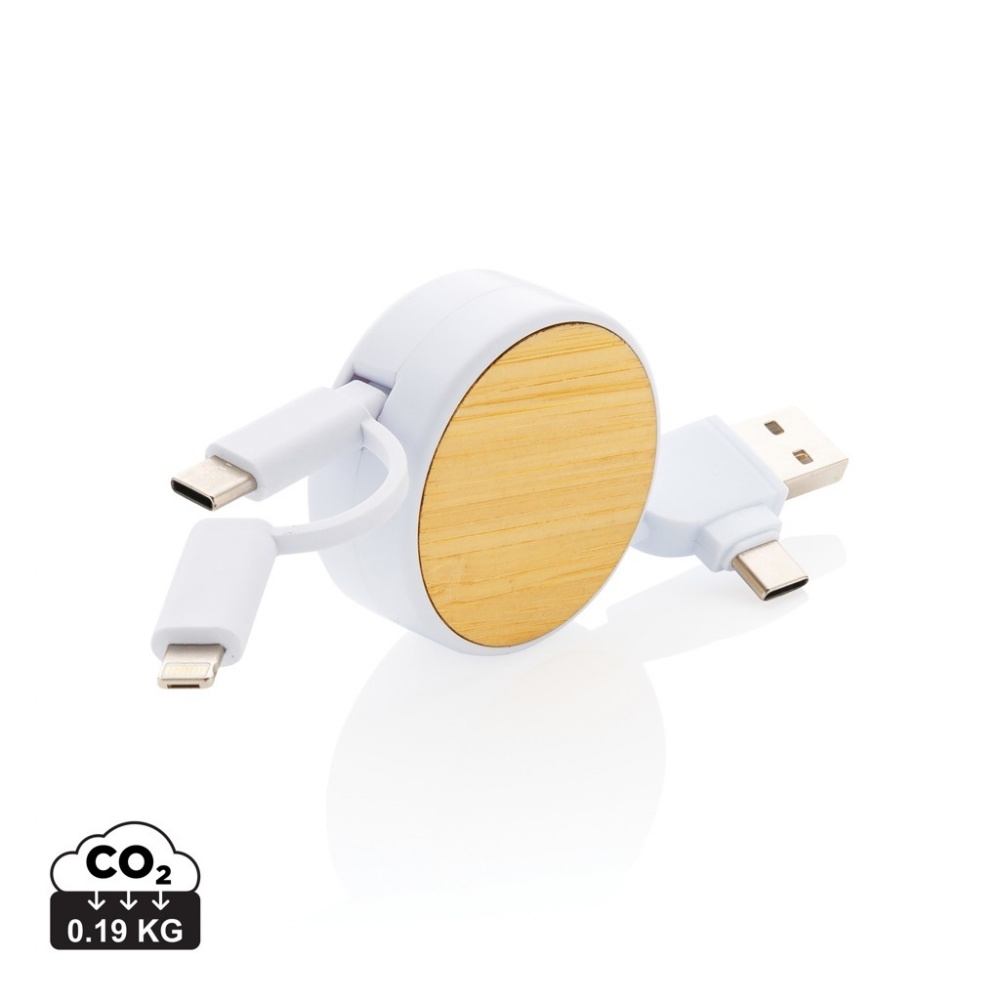 Logotrade reklaamtooted pilt: RCS taaskasutatud plastist Ontario 6-in-1 sissetõmmatav kaabel