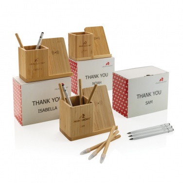 Logo trade firmakingitused foto: Calgary bambusest 10W juhtmevaba laadija