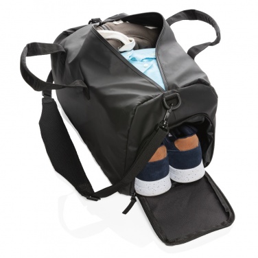 Logo trade ärikingituse pilt: Moodne must nädalavahetusekott PVC-vaba