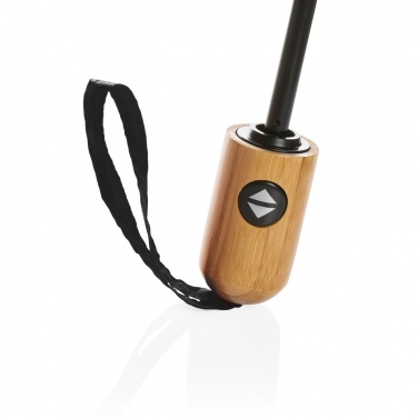 Logo trade meened foto: 21" Impact AWARE™ RPET 190T bambusest automaatne avatav/sulgev vihmavari