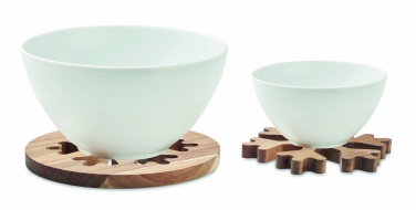 Logo trade reklaamkingi pilt: Akaatsia puidust potihoidjate komplekt