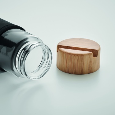 Logo trade reklaamkingid foto: Klaaspudeli bambusest kaas 600ml