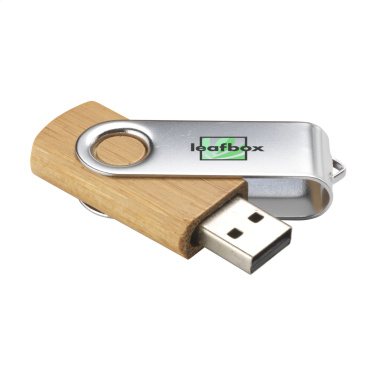 Logo trade firmakingituse pilt: USB Twist Bamboo laost 8 GB