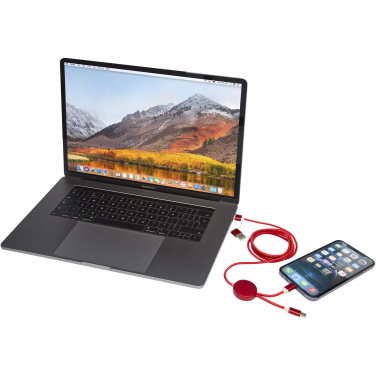 Logotrade firmakingid pilt: Punane Alasia 5-in-1 taaskasutatud alumiiniumist ja plastikust 150 cm kiirlaadimiskaabel