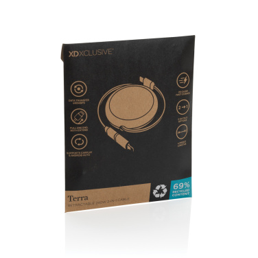 Logotrade reklaamkingituse foto: Terra RCS alumiiniumist sissetõmmatav 240W 2-in-1 kaabel