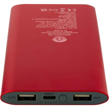 Logo trade liikelahjat tuotekuva: Juice 8 000 mAh:n Type-C-varavirtalähde kierrätetystä alumiinista