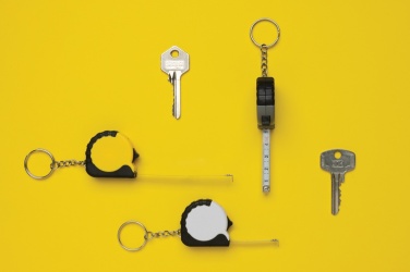 Logo trade mainoslahja ja liikelahja tuotekuva: MeasureMate RCS kierrätetty ABS 1 m metrimitta avaimenperä