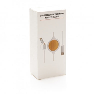 Logotrade liikelahja mainoslahja kuva: 3-in-1 5W bambu langaton laturi