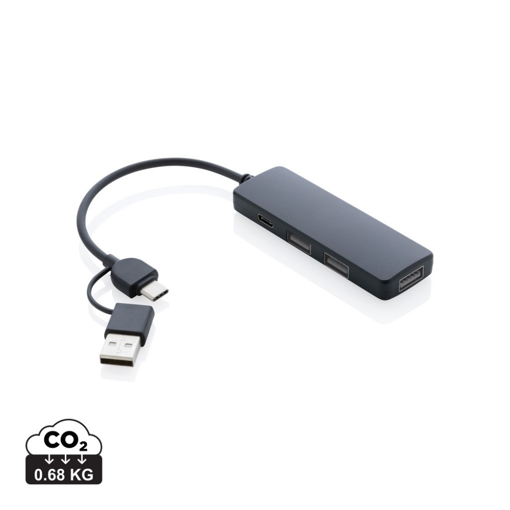Logotrade mainoslahja ja liikelahja kuva: RCS USB hub tuplaliitännällä kierrätetystä muovista