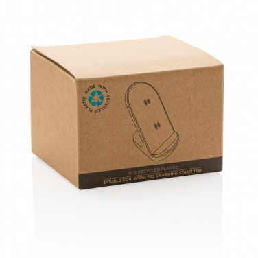 Logo trade mainoslahjat tuotekuva: RCS muovinen tuplakelainen langattoman latauksen alusta 15W