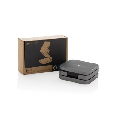 Logotrade liikelahja mainoslahja kuva: Terra 3in1 15W taitettava virtapankki RCS kierrätysalumiinia