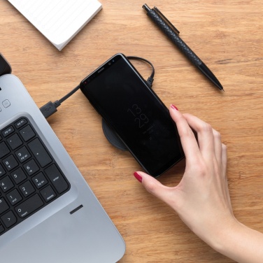 Logo trade liikelahjat mainoslahjat kuva: 5 W:n langaton latauslaatta, pyöreä