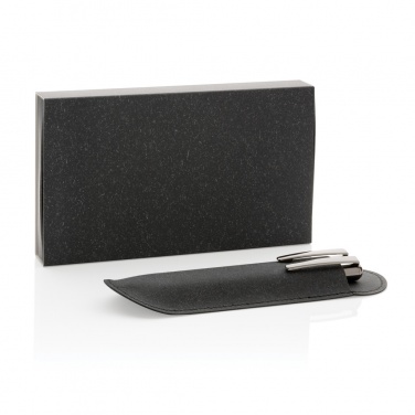 Logo trade mainoslahjat ja liikelahjat kuva: Kynäsetti kierrätetystä nahkasta