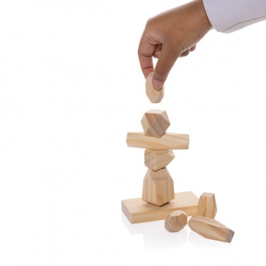 Logotrade liikelahja tuotekuva: Ukiyo Crios puiset tasapainotuskivet pussissa