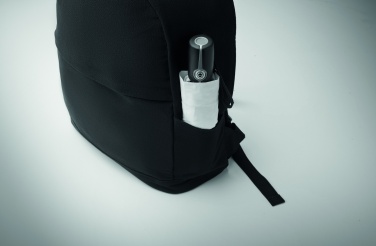 Logo trade liikelahjat tuotekuva: 15 tuuman kannettava reppu kierrätetystä esikulutetusta puuvillasta ja kierrätetystä polyesteristä mukautettavalla painatuksella