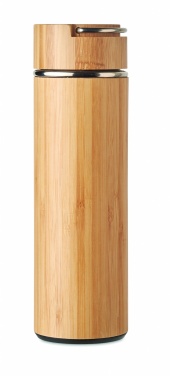 Logo trade liikelahja mainoslahja tuotekuva: Bambu termospullo 400 ml TAMPERE