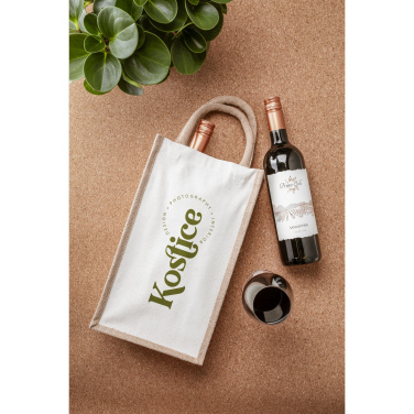 Logotrade liikelahjat kuva: Juuttikangas Double Wine Bag