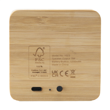 Logotrade liikelahja tuotekuva: Sonido 5W Bamboo langaton kaiutin