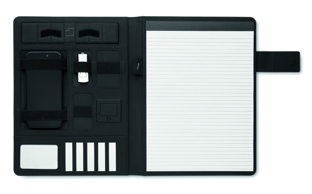 Logotrade mainostuotet kuva: A4-kansio ja langaton laturi