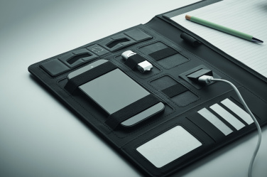 Logotrade mainoslahjat ja liikelahjat tuotekuva: A4-kansio ja langaton laturi