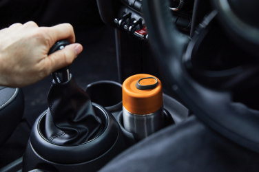 Logo trade mainoslahja kuva: Musta+Blum-eristetty matkamuki ruostumatonta terästä