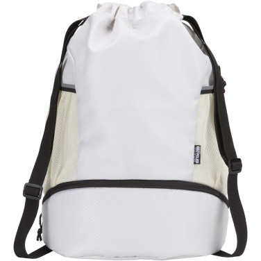 Logo trade mainostuote kuva: Nomad 18 litran GRS-kierrätetystä materiaalista valmistettu, kiristysnyörillä varustettu urheilukassi alalokerolla