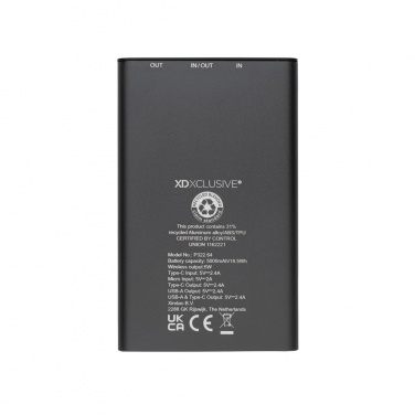 Logotrade dovana nuotrauka: Terra RCS perdirbto aliuminio 5000 mAh maitinimo blokas 5W belaidis