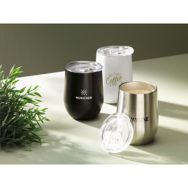 Logotrade reklaminiai produktai nuotrauka: Huevo RCS Recycled Steel Cup 350 ml termopuodelis