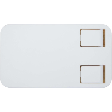 Logotrade reklaminiai produktai nuotrauka: „Alfirk“ perdirbto plastiko sulankstomas stalo telefono stovas su bambuko detalėmis