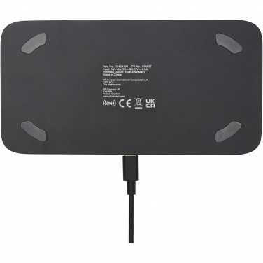 Logotrade biznesa dāvanas foto: Hibrīds 15 W augstākās kvalitātes dubultā bezvadu uzlādes paliktnis