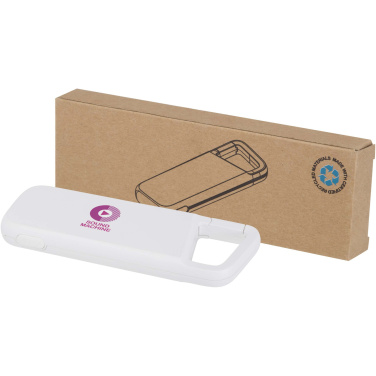 Logotrade biznesa dāvanas foto: Alkes 5000 mAh 12W ūdensizturīgs pārnēsājamais akumulators no pārstrādātas plastmasas ar karabīni