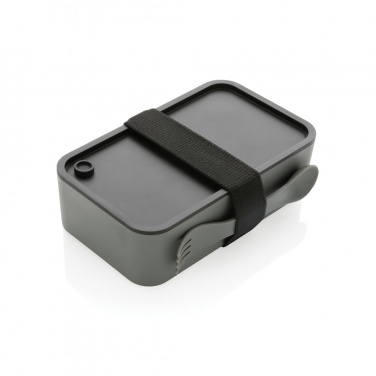 Логотрейд pекламные продукты картинка: Ланч-бокс из переработанного полипропилена GRS с ложкой-вилкой