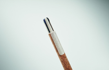 Логотрейд pекламные cувениры картинка: Cork 4-colour ink ball pen