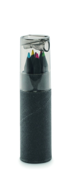 Лого трейд pекламные cувениры фото: 6 black colouring pencils