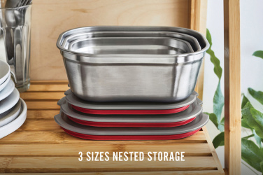 Лого трейд pекламные подарки фото: Черный + Blum набор из 3-х контейнеров для хранения еды (маленький, средний, большой)