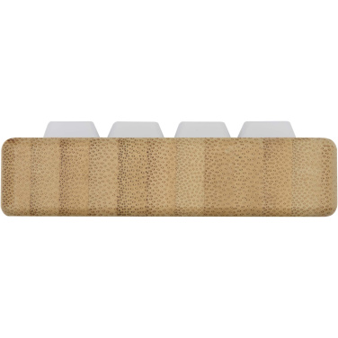 Логотрейд бизнес-подарки картинка: Algol подставка для телефона из переработанного пластика и игрушка-фиджет с бамбуковыми деталями