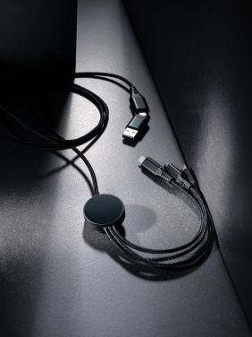 Logotrade presentreklam bild: Terra 120cm 6-i-1 kabel i RCS återvunnen aluminium