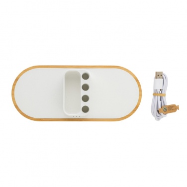 Logotrade presentreklam bild: Ontario 10W dubbel trådlös laddare i RCS rplast