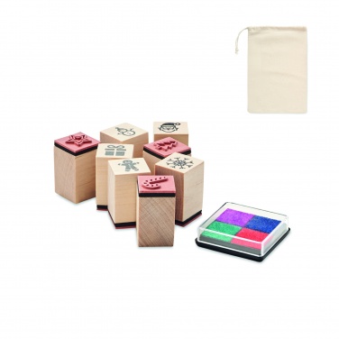Logotrade profilprodukter bild: 8 julstämplar i trä
