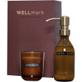 Wellmark Discovery 250 ml dispenser för handtvål och 150 g doftljus, Rödbrun